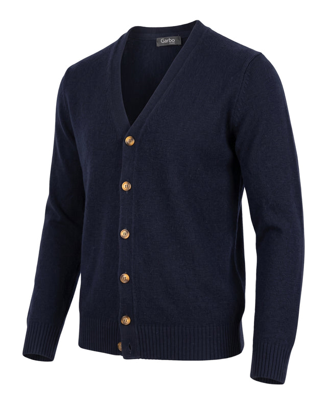 Cardigan "Biella" Boutonnés Bleu Marine
