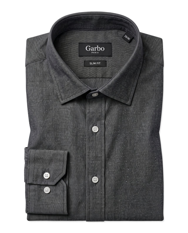 CHEMISE COL CUTAWAY JEAN'S GRIS ANTHRACITE