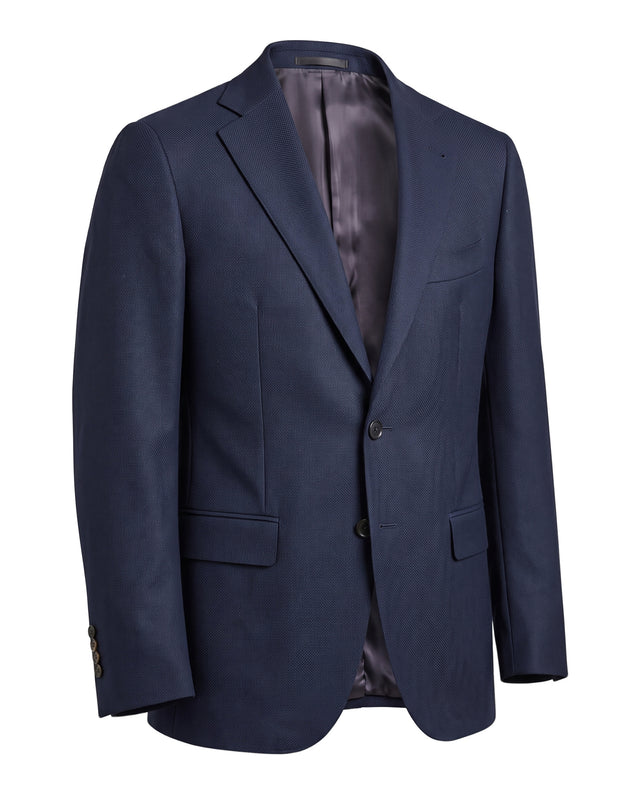 VESTE GIROLATA BLEU MARINE EN PIQUÉE DE LAINE