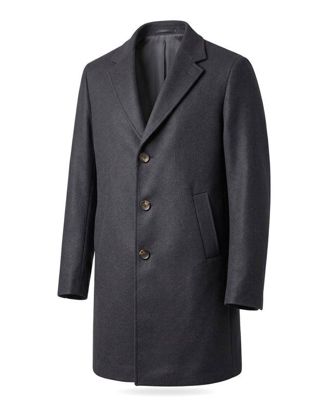 MANTEAU YORKSHIRE II BLEU MARINE EN LAINE ET CACHEMIRE