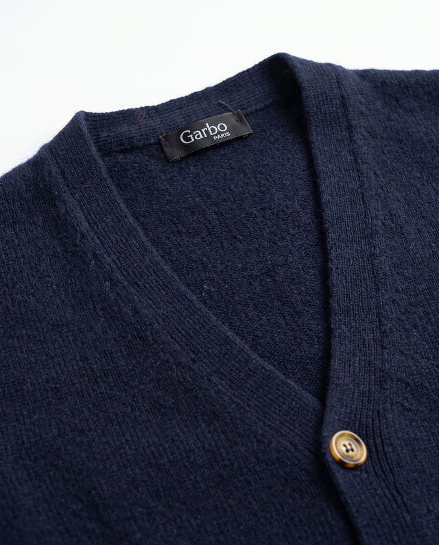 Cardigan "Biella" Boutonnés Bleu Marine