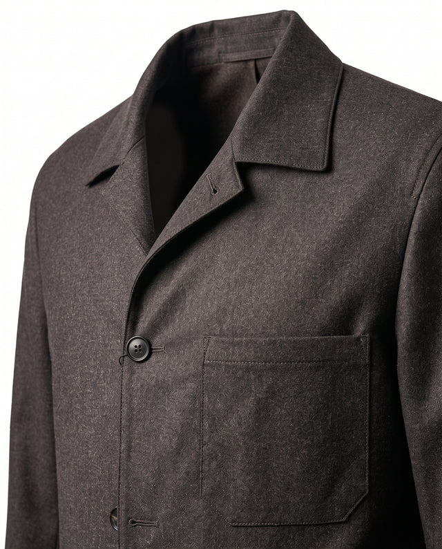 VESTE D'ARTISTE TÉLÉMAQUE EN FLANELLE DE CHEZ VITALE BARBERIS CANONICO® MARRON FONCÉ/CHOCOLAT