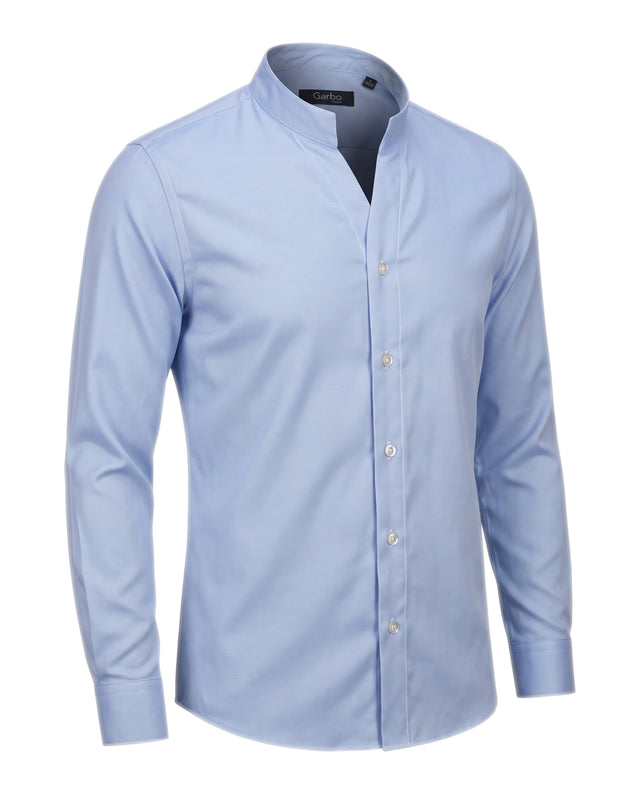 CHEMISE COL MONTE-CARLO EN PETIT PIQUÉ OXFORD BLEU CIEL