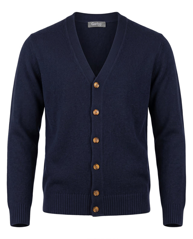Cardigan "Biella" Boutonnés Bleu Marine