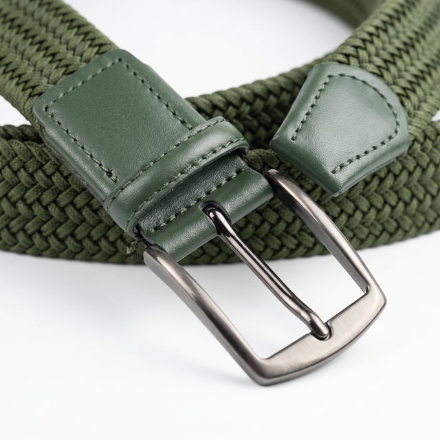 Ceinture "La Normande" Élastique Verte Tressée