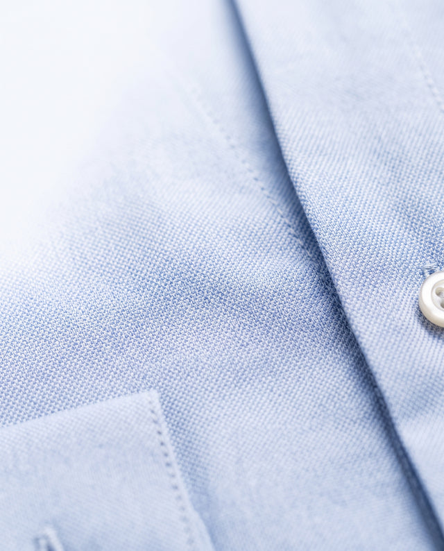 CHEMISE COL MONTE-CARLO EN PETIT PIQUÉ OXFORD BLEU CIEL