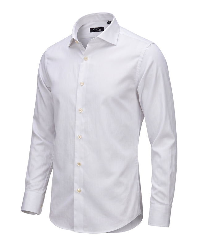 CHEMISE COL ITALIEN EN POPELINE BLANCHE