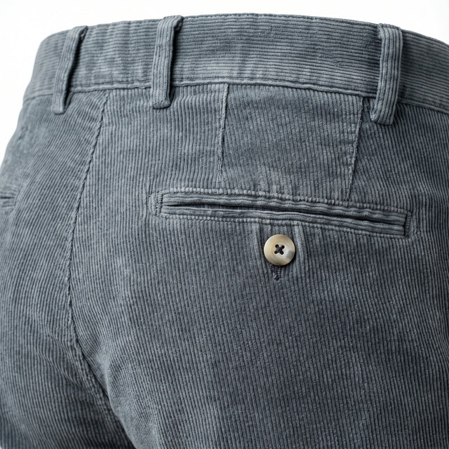 Pantalon "Mégève H25" Chino Velours Milleraies Gris