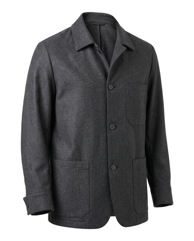 VESTE D'ARTISTE TÉLÉMAQUE EN FLANELLE DE CHEZ VITALE BARBERIS CANONICO® GRISE ANTHRACITE