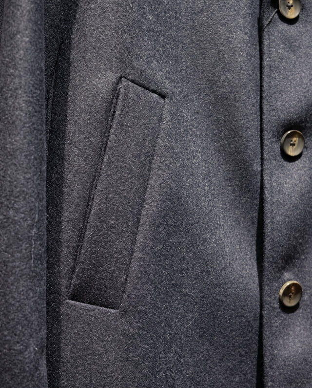 MANTEAU YORKSHIRE II BLEU MARINE EN LAINE ET CACHEMIRE