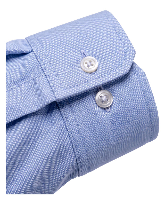 CHEMISE COL MONTE-CARLO EN PETIT PIQUÉ OXFORD BLEU CIEL