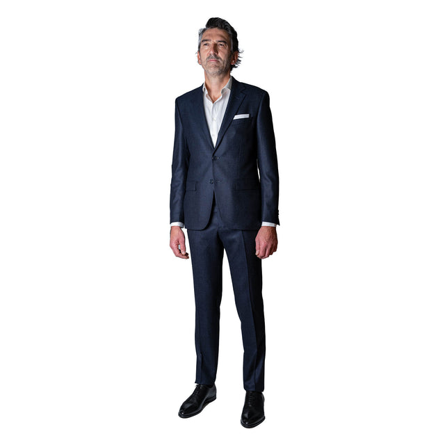 Costume "Copenhague" Bleu Marine en Tweed Chiné Vitale Barberis Canonico