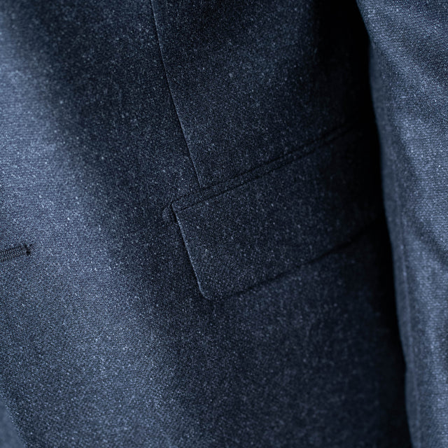 Costume "Copenhague" Bleu Marine en Tweed Chiné Vitale Barberis Canonico