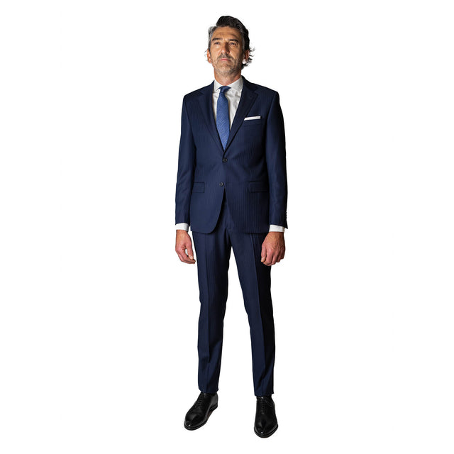 Costume "Londres" à Chevrons Bleu Marine Vitale Barberis Canonico