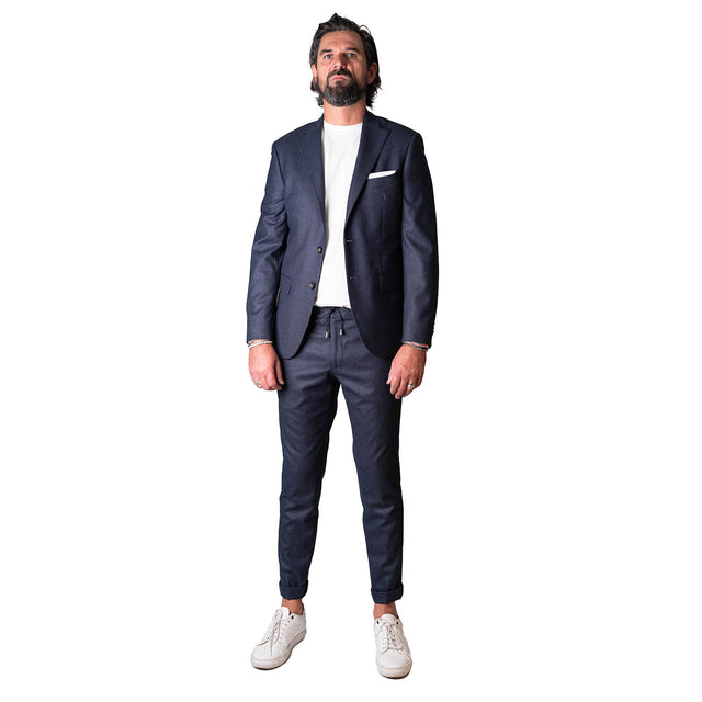 Veste "Bruxelles" Bleu Chinée Vitale Barberis Canonico