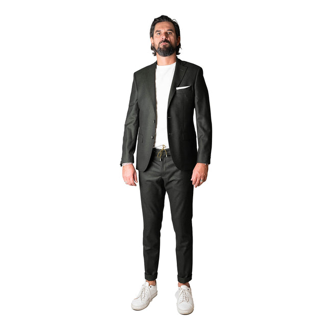 Veste "Edimbourg" Verte Foncée en Flanelle Vitale Barberis Canonico