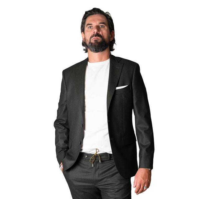 Veste "Edimbourg" Verte Foncée en Flanelle Vitale Barberis Canonico