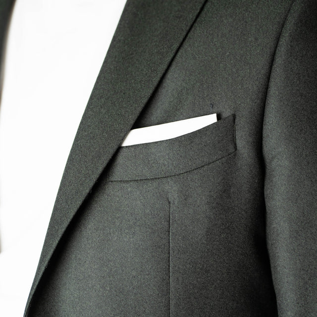 Veste "Edimbourg" Verte Foncée en Flanelle Vitale Barberis Canonico