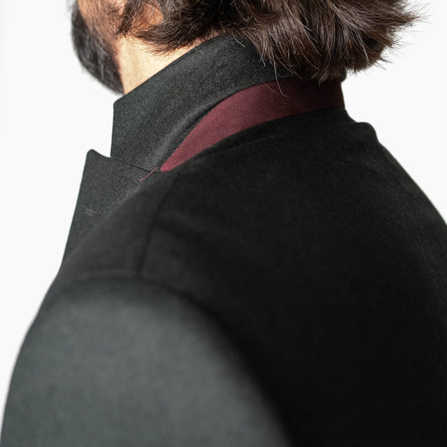 Veste "Edimbourg" Verte Foncée en Flanelle Vitale Barberis Canonico