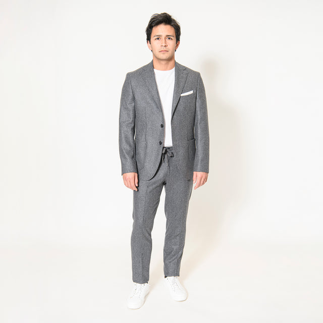 Veste "Ayrton" en Flanelle Grise Vitale Barberis Canonico