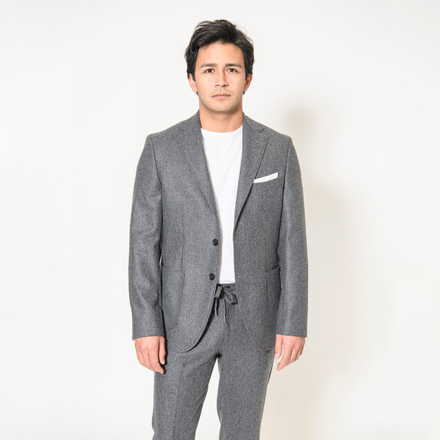 Veste "Ayrton" en Flanelle Grise Vitale Barberis Canonico