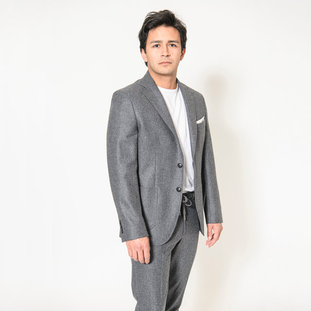 Veste "Ayrton" en Flanelle Grise Vitale Barberis Canonico