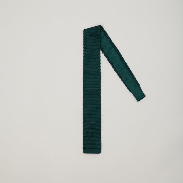Cravate Tricot de Soie Vert Bouteille