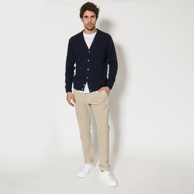 Cardigan "Biella" Boutonnés Bleu Marine