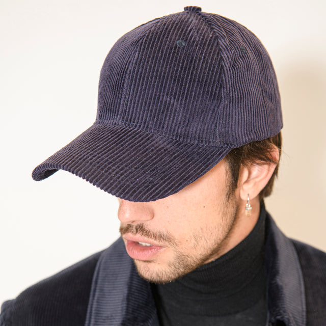 Casquette en Gros Velours Bleu Marine