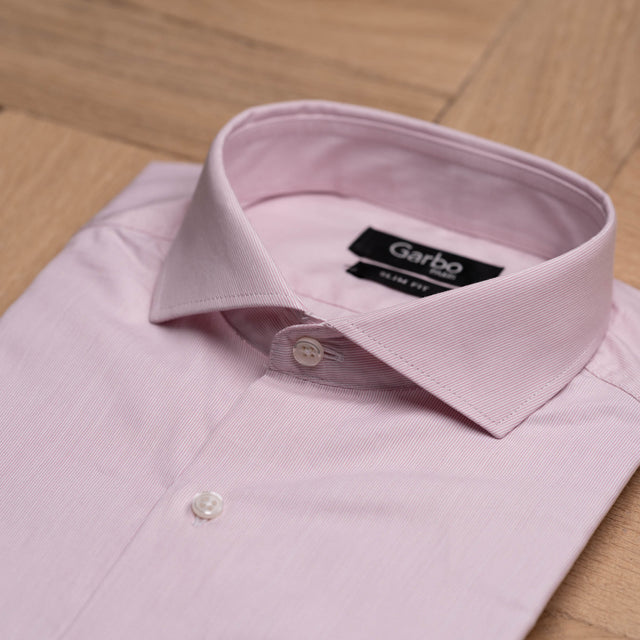 Chemise Col "Cutaway" à Fine Rayures Bordeaux A
