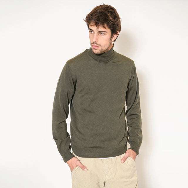 Pull Col Roulé "Biella" Kaki