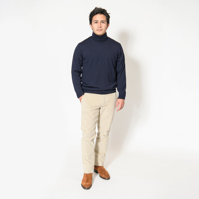 Pull Col Roulé "Biella" Bleu Marine