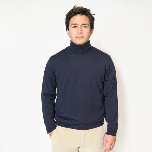 Pull Col Roulé "Biella" Bleu Marine
