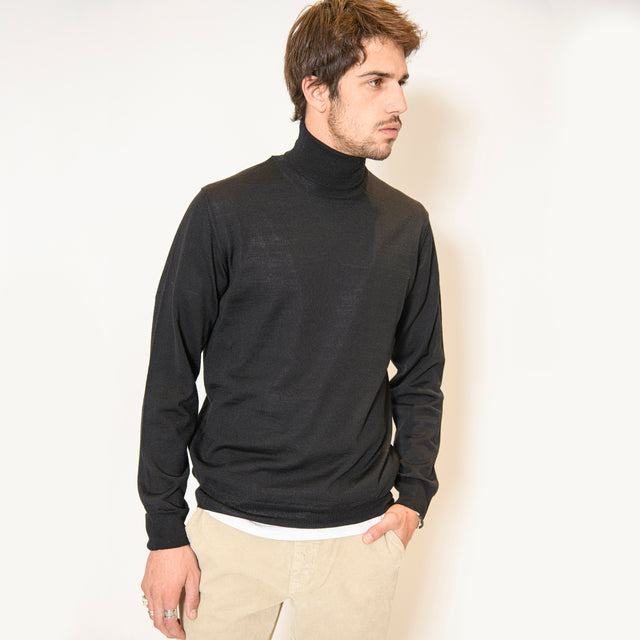 Pull Col Roulé "Biella" Noir