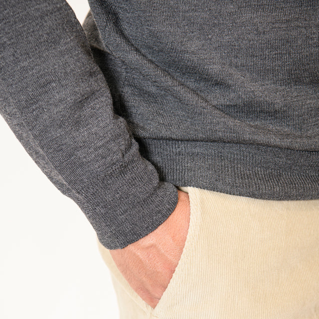 Pull Col Roulé "Biella" Gris Foncé