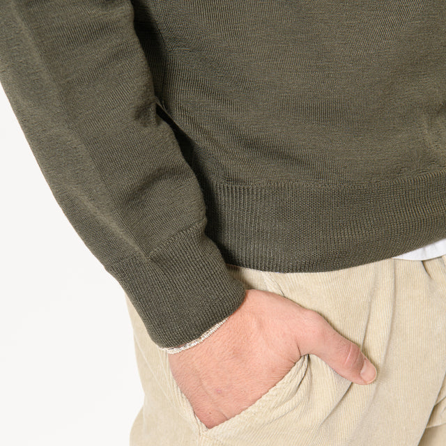 Pull Col Roulé "Biella" Kaki