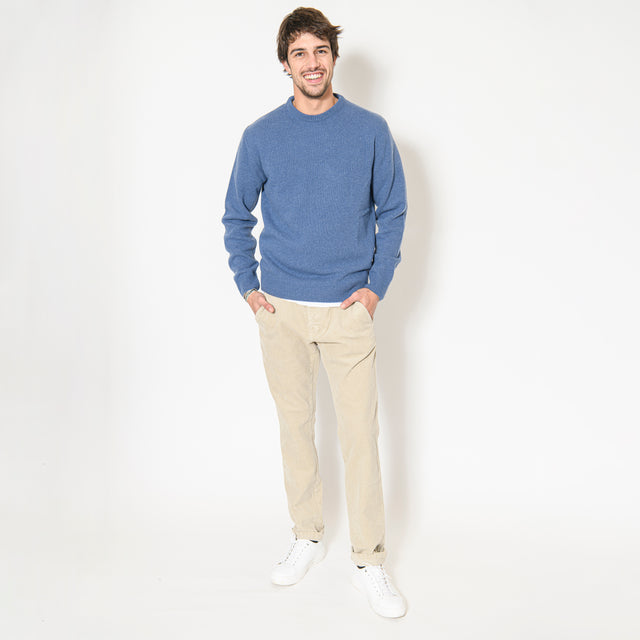 Pull Col Rond "Biella" Bleu Ciel