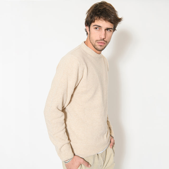 Pull Col Rond "Biella" Beige