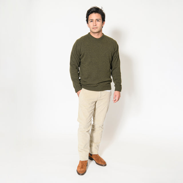 Pull Col Rond "Biella" Kaki