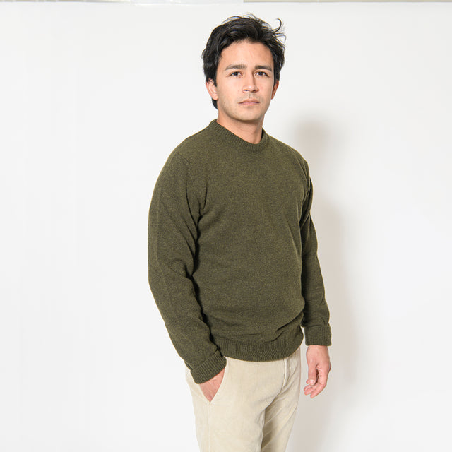 Pull Col Rond "Biella" Kaki