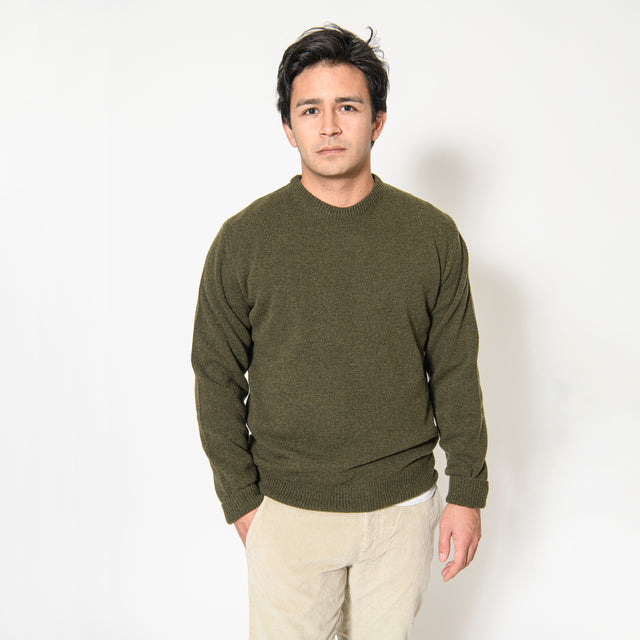 Pull Col Rond "Biella" Kaki