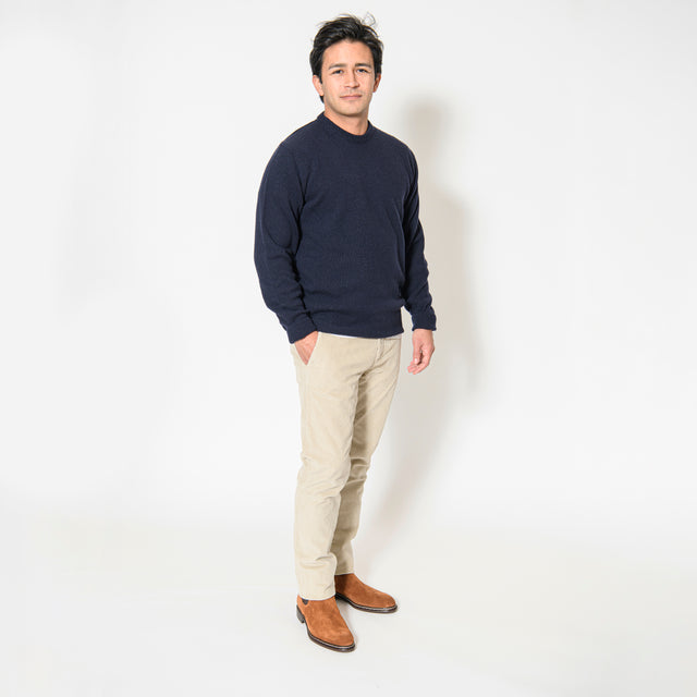 Pull Col Rond "Biella" Bleu Marine