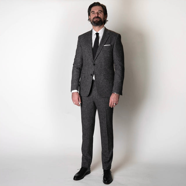 Costume "Shelby" Gris en Tweed Chiné Vitale Barberis Canonico à la Peaky