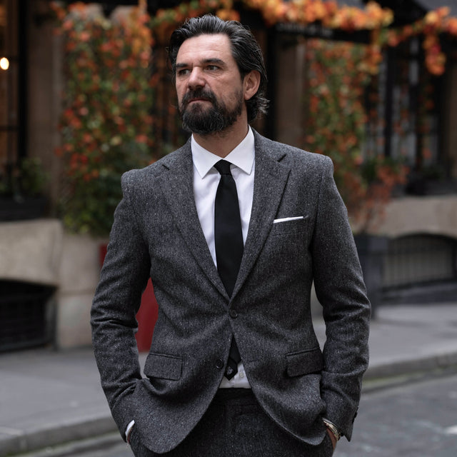 Costume "Shelby" Gris en Tweed Chiné Vitale Barberis Canonico à la Peaky