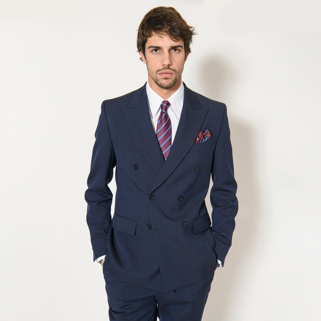 Costume Croisé "Calabre" en Twill Bleu Marine Angelico