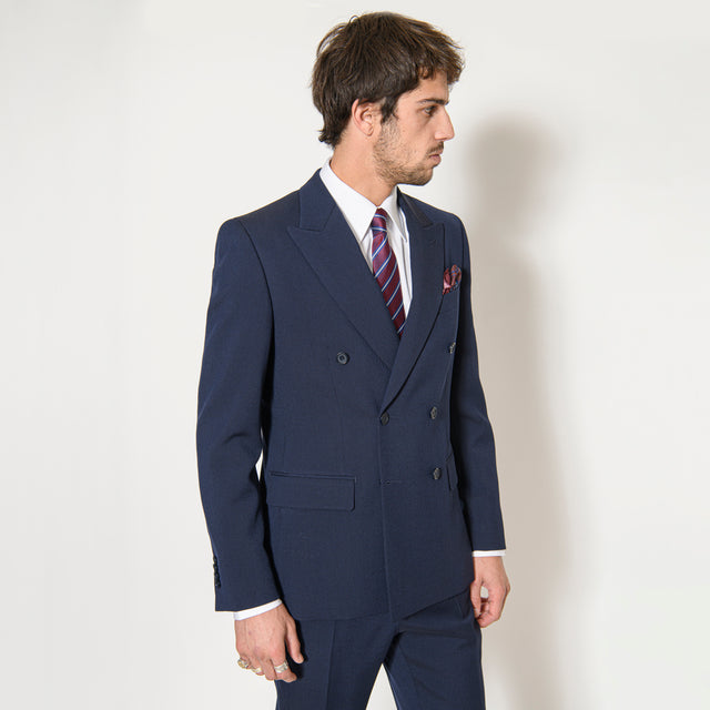 Costume Croisé "Calabre" en Twill Bleu Marine Angelico