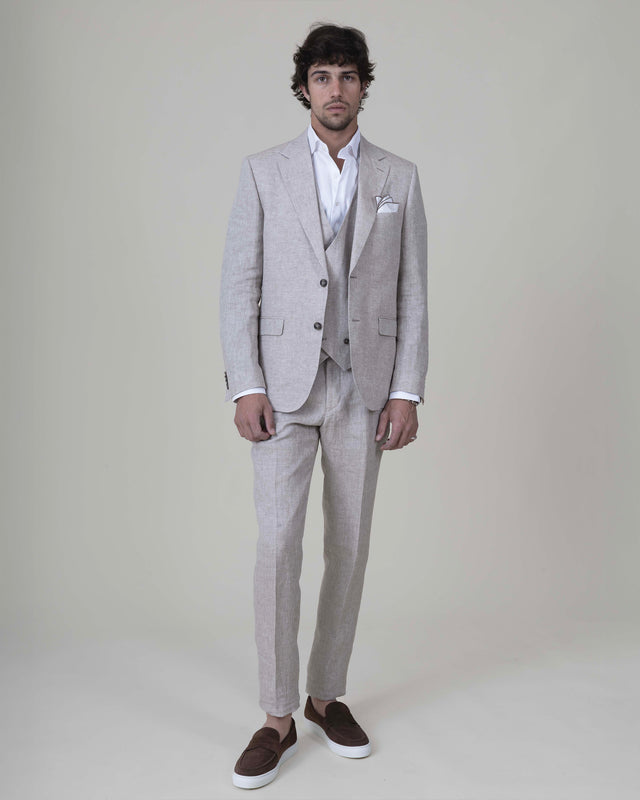 Costume "Cyclades" en Lin Beige de chez Angelico