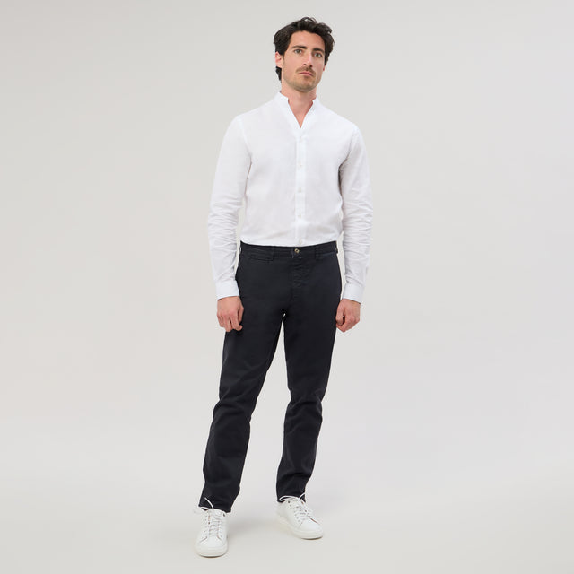 Chemise Col "Monte-Carlo" Blanche en Popeline de Coton