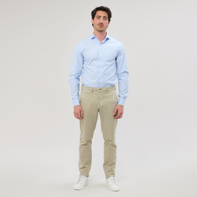 Chemise Col "Cutaway" à Micro-Rayures Bleu Ciel