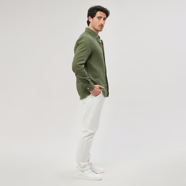 The "Monaco" Shirt in Sky Blue Oxford with Tricolor Braid